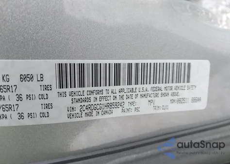 2017 Dodge Grand Caravan Sxt from USA, damaged, VIN 2C4RDGCG1HR859242